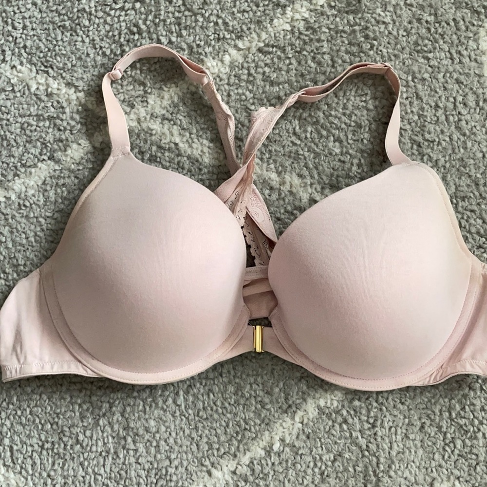Lane Bryant Cacique Plus Size Cotton Boost Plunge Front Close Bra